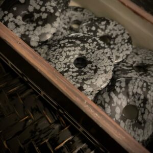 EE Scalar Charged Medallion Snowflake Obsidian