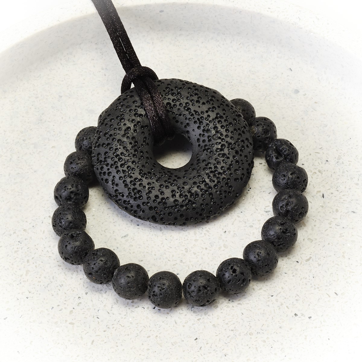EE Scalar Charged Bracelet - Black Lava Stone - Image 4