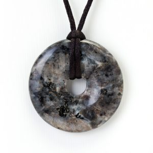 EE Scalar Charged Medallion Larvikite Labradorite