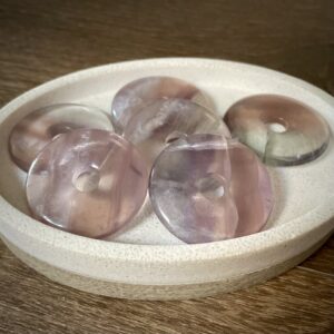 EE Scalar Charged Medallion Clear Rainbow Fluorite